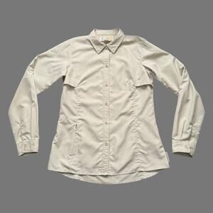 Exofficio Women's Insect Shield Tan/Khaki LS Button Up Shirt Size XS GUC
